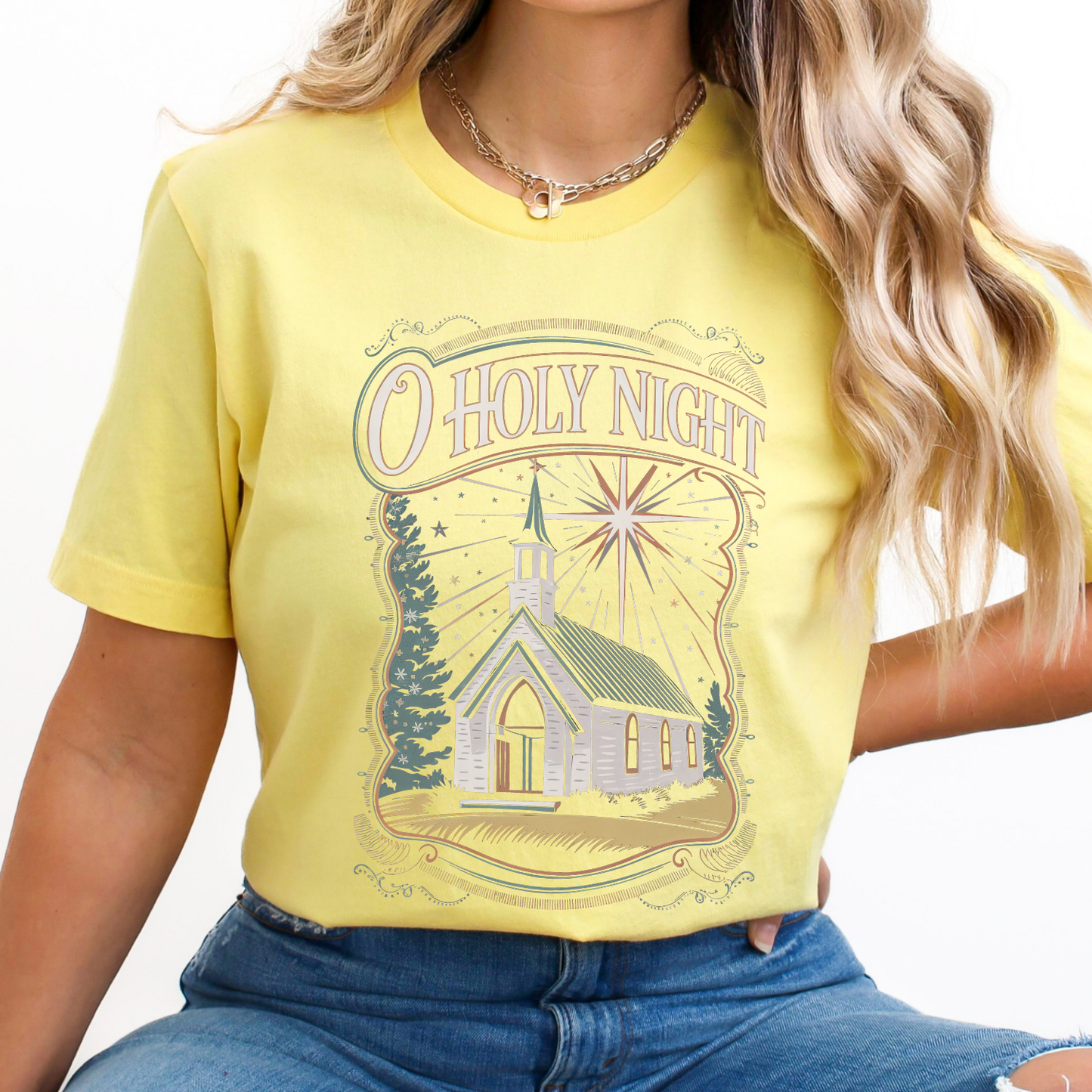 O Holy Night Christmas Church Graphic T-Shirt | ATTA TOOD®
