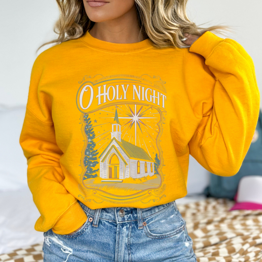 O Holy Night Christmas graphic sweatshirt, Faith top