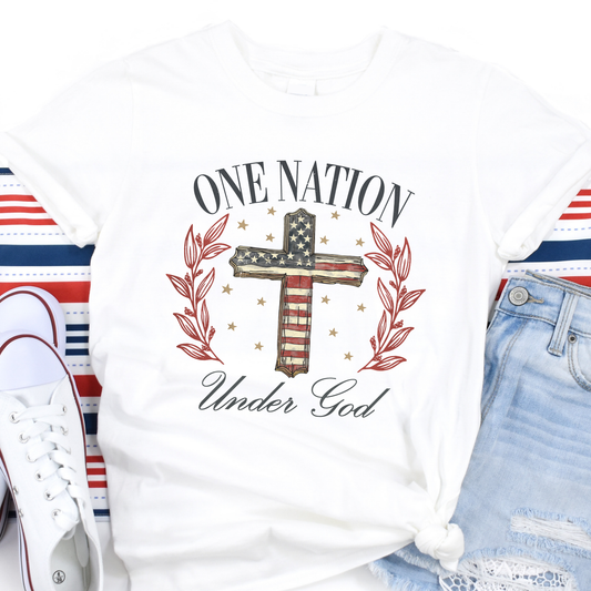 One Nation Under God 4th of July unisex graphic t-shirt