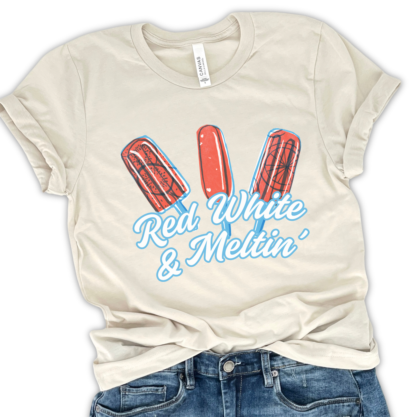 Red White And Meltin Unisex Graphic T-Shirt | ATTA TOOD®