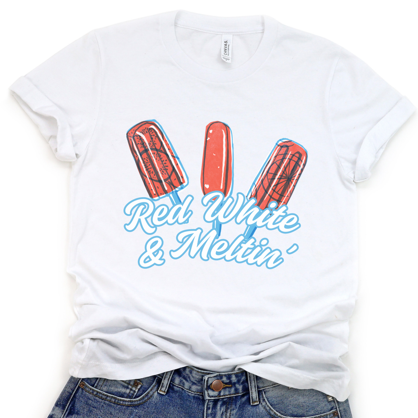 Red White And Meltin Unisex Graphic T-Shirt | ATTA TOOD®