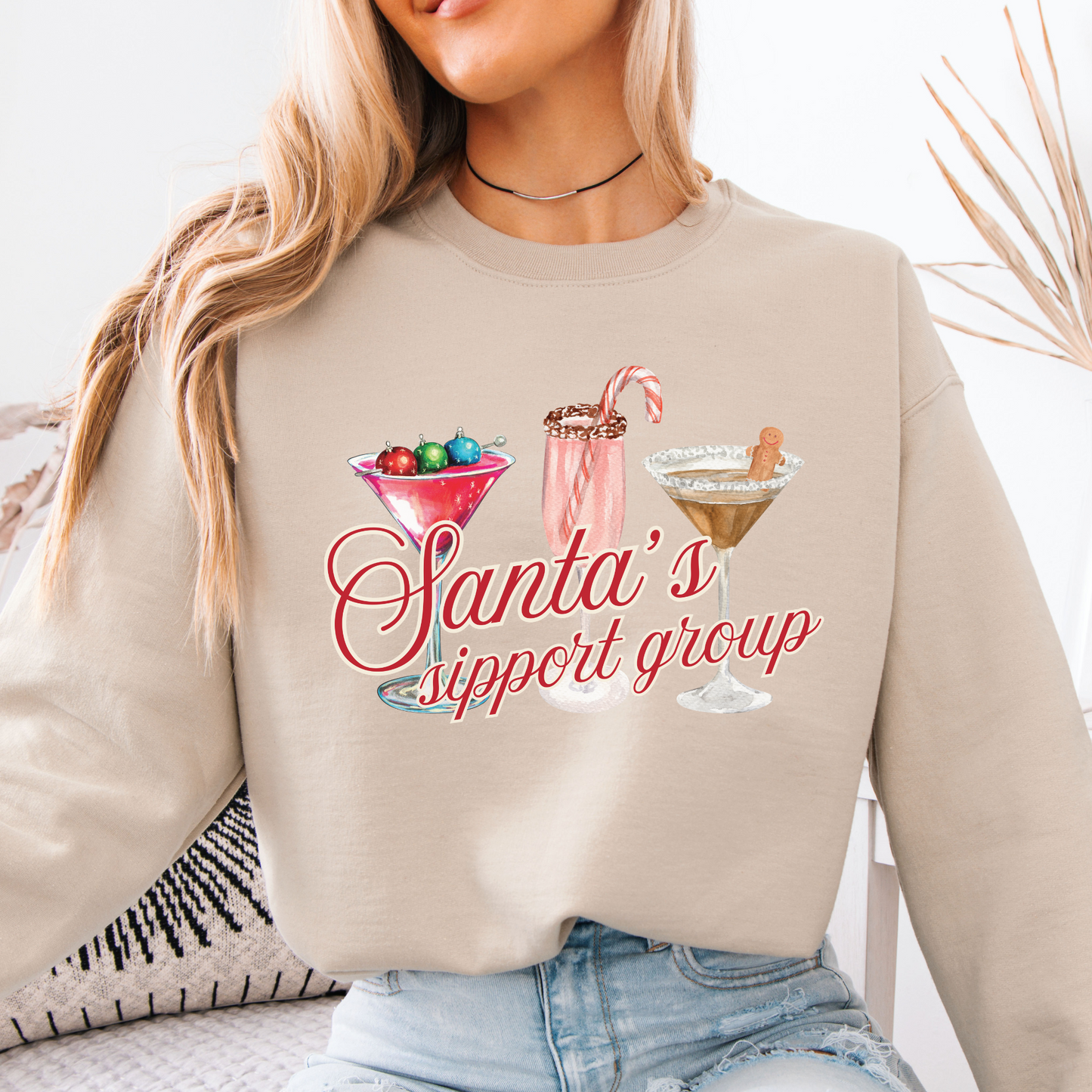 Santa's Christmas Cocktails Graphic Sweatshirt | ATTA TODO®
