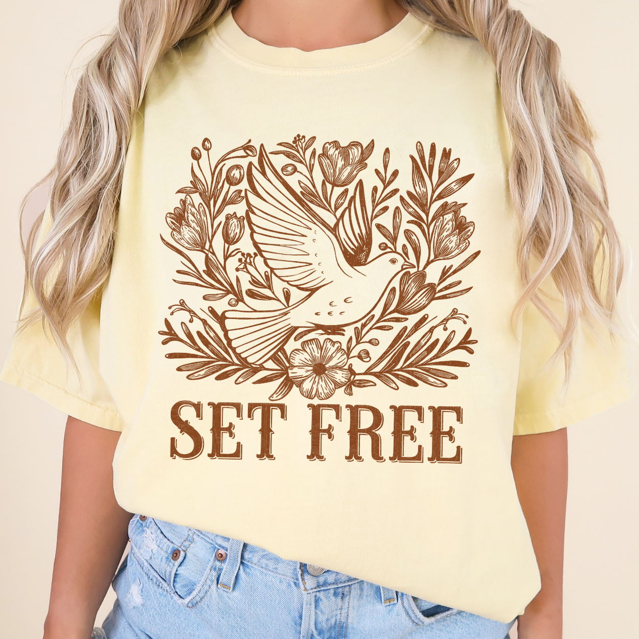 Set Free Christian Floral Unisex Graphic T-Shirt | ATTA TOOD®