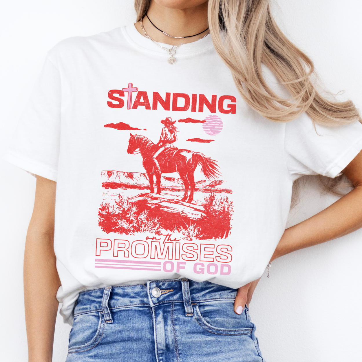 Promises of God Cowgirl Christian Graphic T-Shirt | ATTA TOOD®