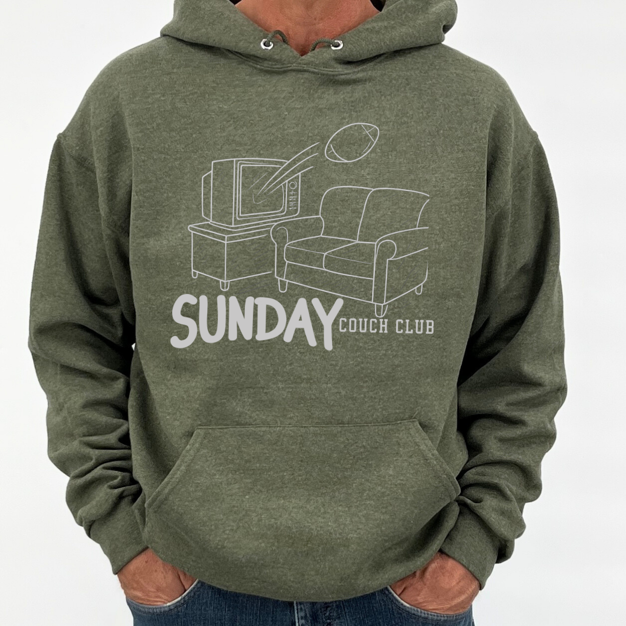 Sunday Football Couch Club Unisex Hooded Sweatshirt | ATTA TOOD®
