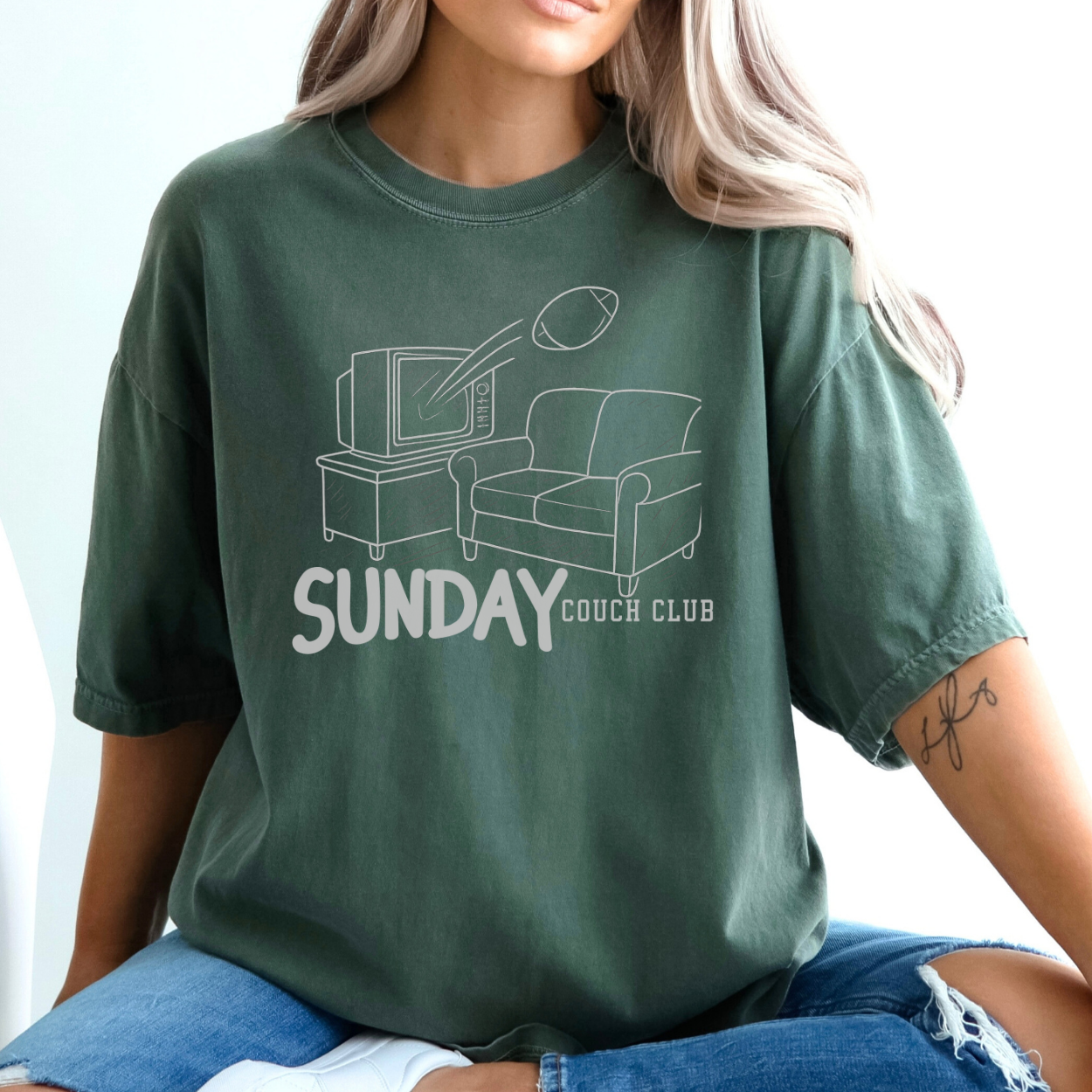 Sunday couch Club Unisex Football Graphic T-Shirt | ATTA TOOD®