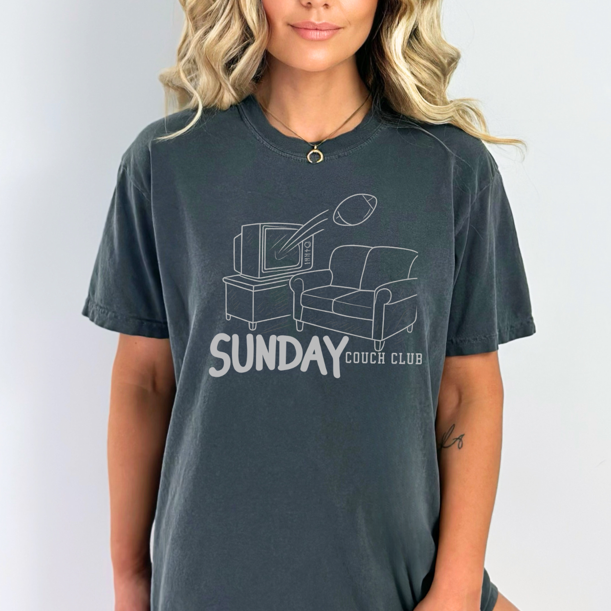 Sunday couch Club Unisex Football Graphic T-Shirt | ATTA TOOD®