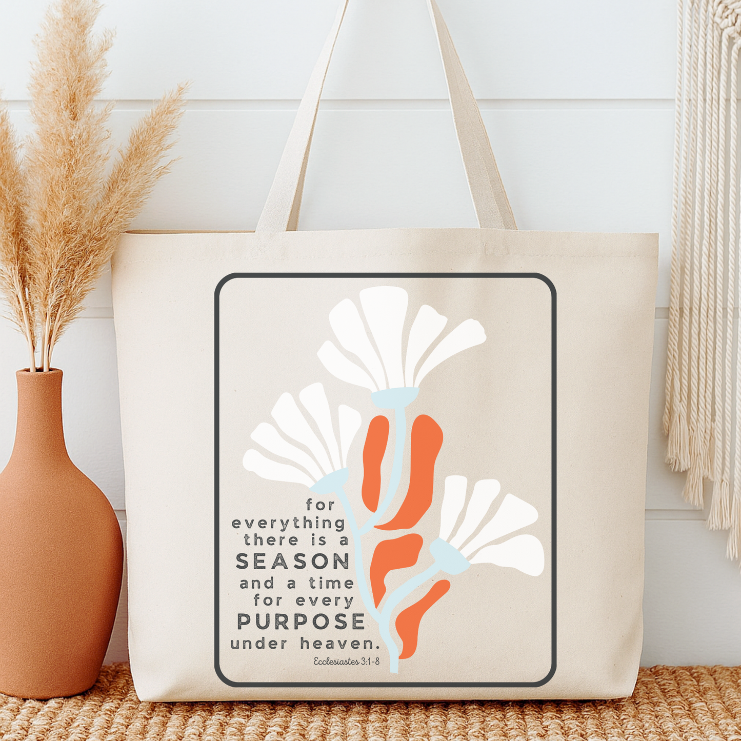 There Is A Season Floral Tote Bag | Faithbased | ATTA TOOD®