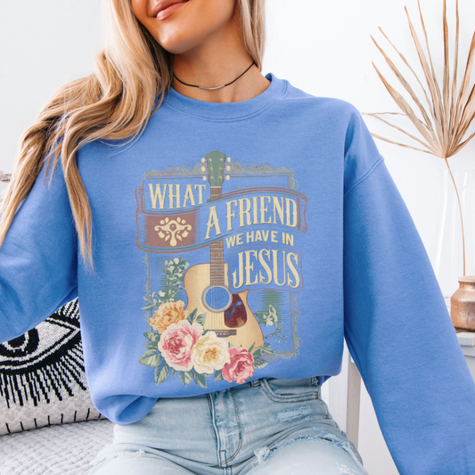 Country western guitar Christian graphic sweatshirt