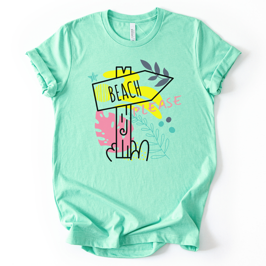 Beach Please Graphic Tee | Coastal Summer Vacation Gift