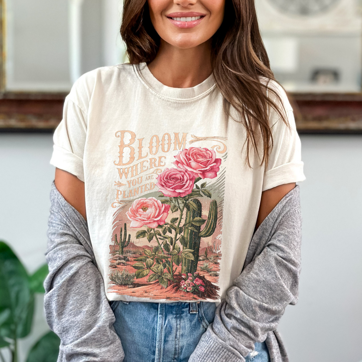Bloom Where You Are Planted Christian Graphic T-Shirt | ATTA TOOD®