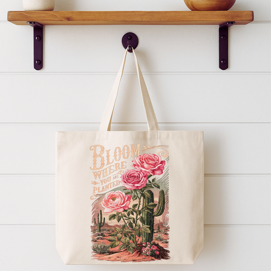 Bloom Where You Are Planted Tote Bag | Faithbased | ATTA TOOD®