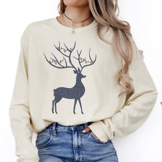 Christmas deer women's holiday sweatshirt, Holiday season
