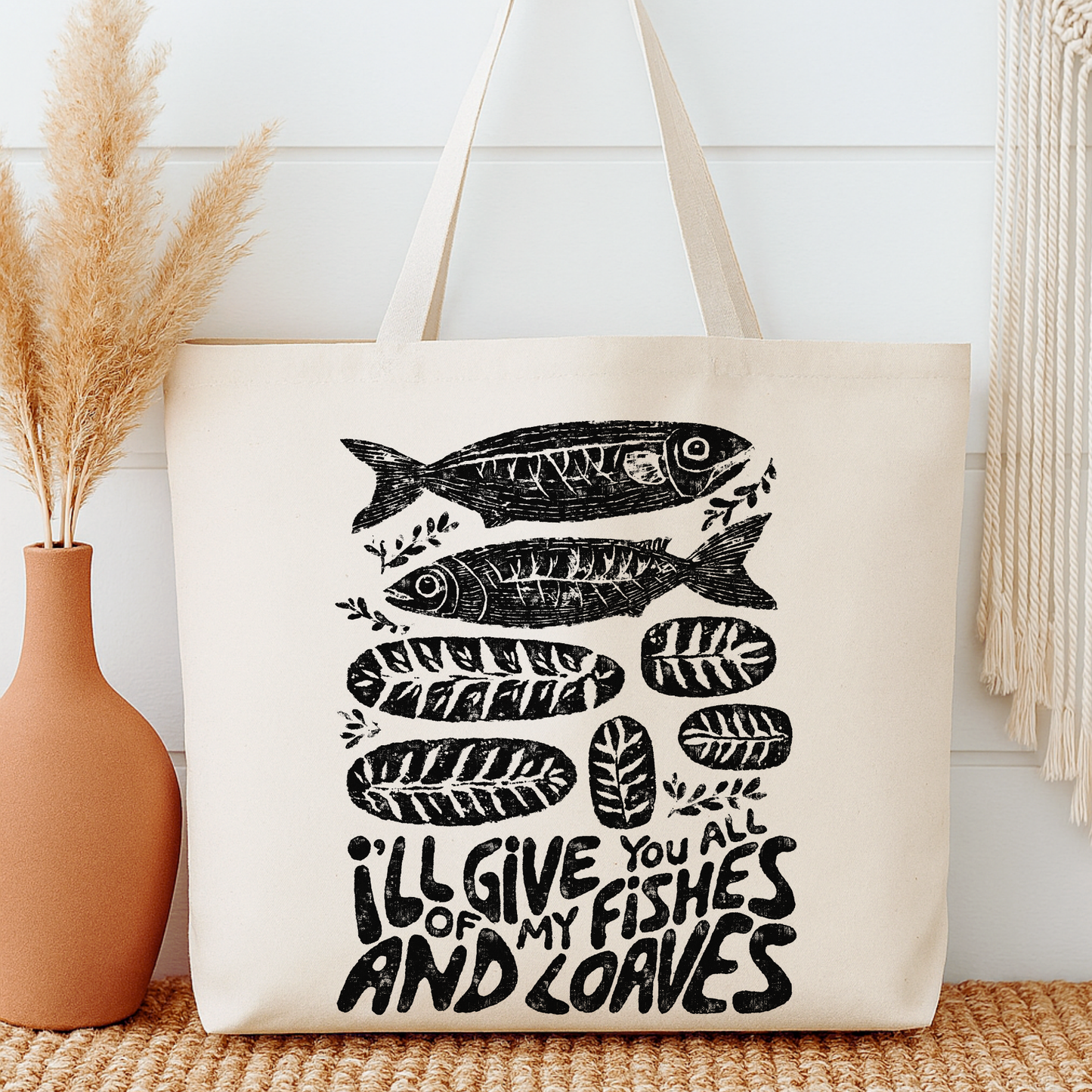Fishes and Loaves Tote Bag | Faithbased | ATTA TOOD®