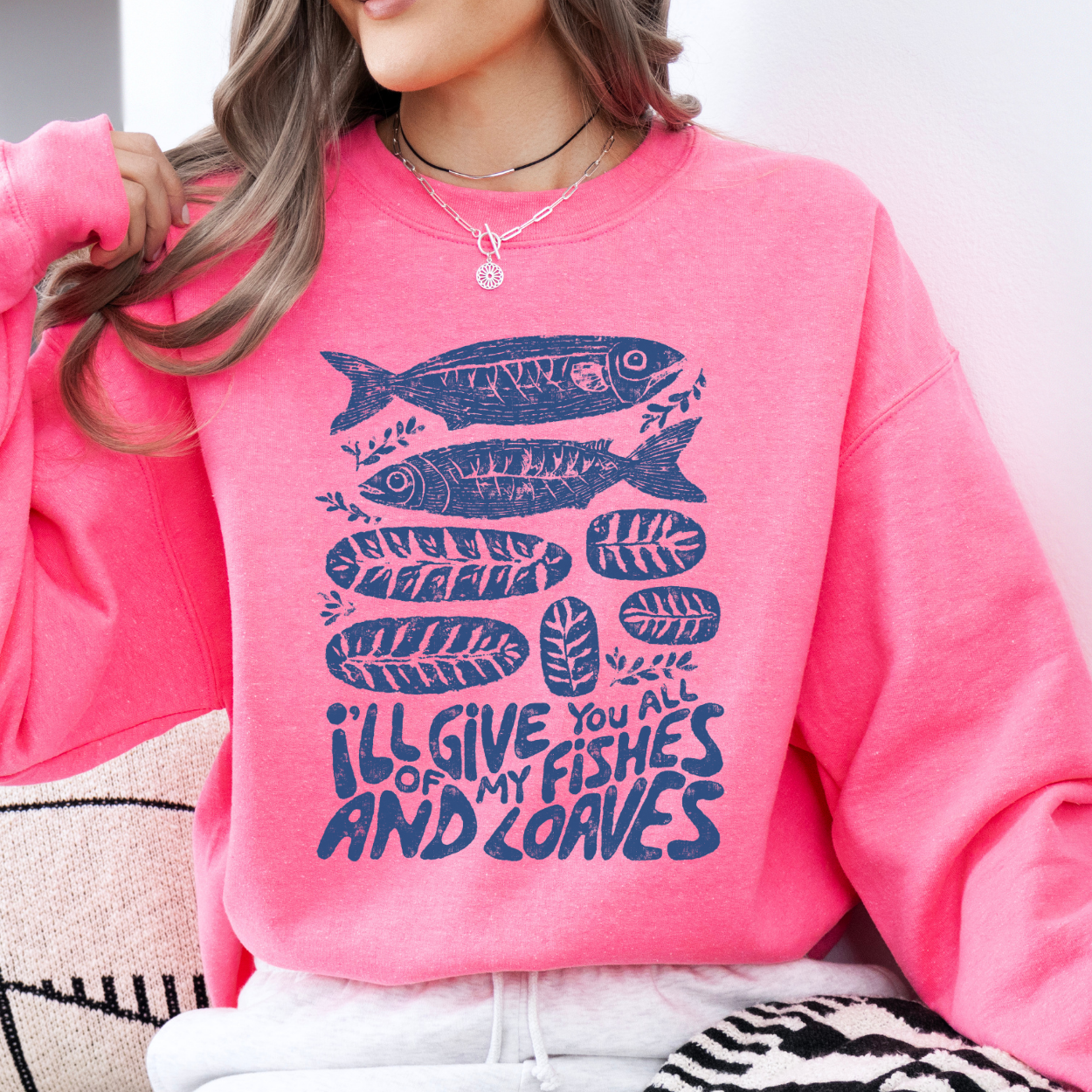 Fishes And Loaves Christian Faith Graphic Sweatshirt | ATTA TOOD®