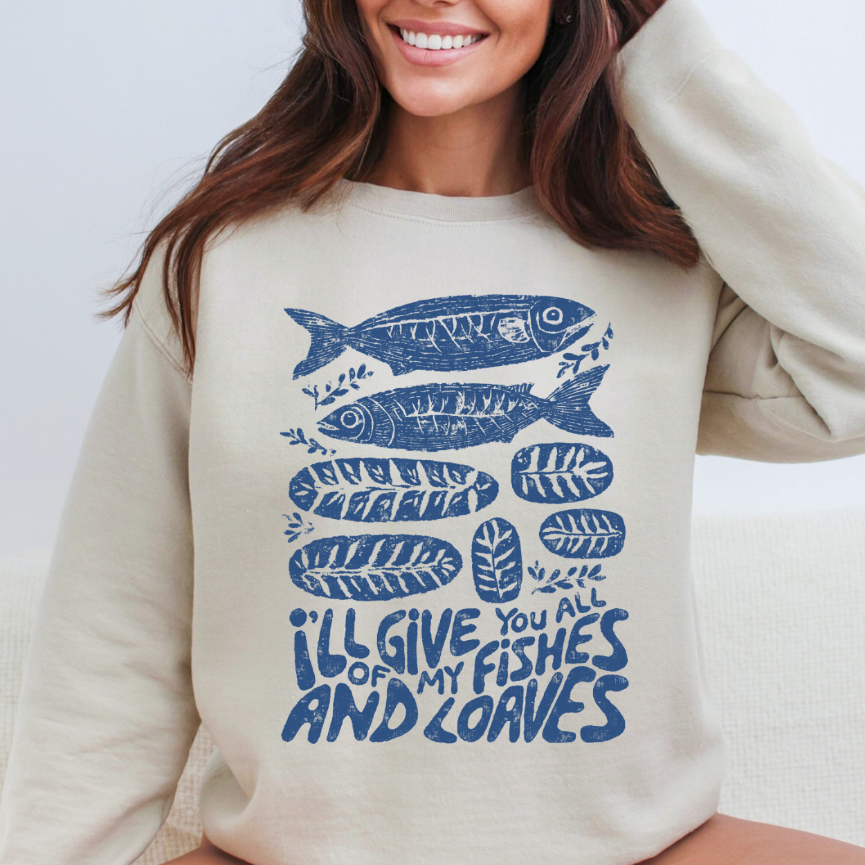 Fishes And Loaves Christian Faith Graphic Sweatshirt | ATTA TOOD®