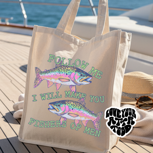 Matthew 4:19 Fishers of Men Jumbo Tote Bag | ATTA TOOD
