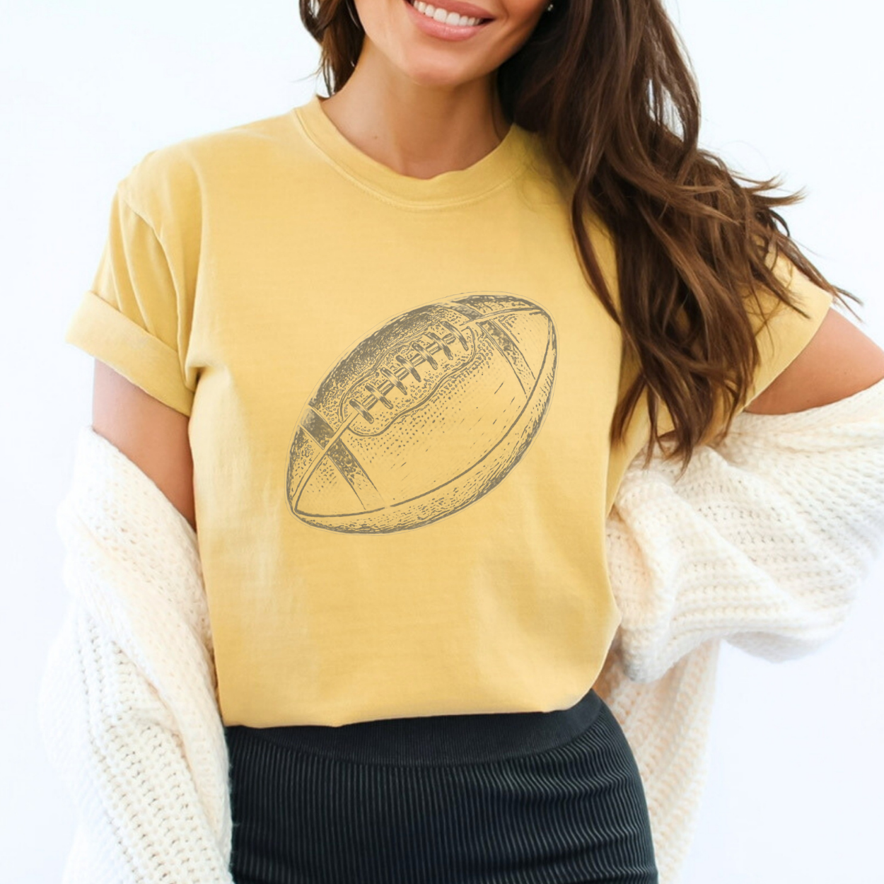 Distressed Gray Football Unisex graphic T-Shirt | ATTA TOOD®