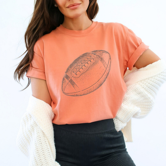 Distressed Gray Football Unisex graphic T-Shirt | ATTA TOOD®
