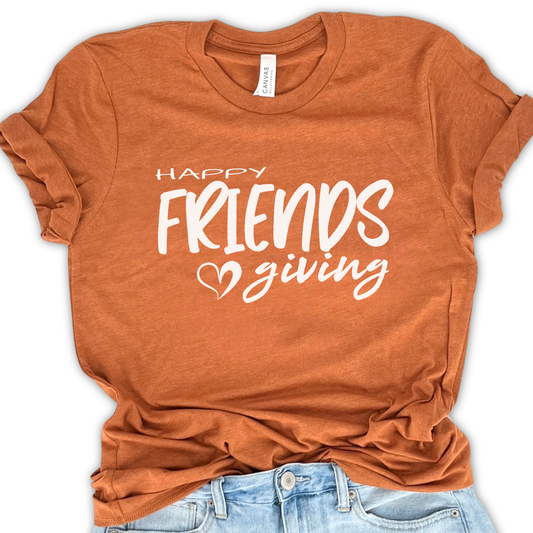 Happy Friendsgiving Graphic Thanksgiving Tee | Fall Season