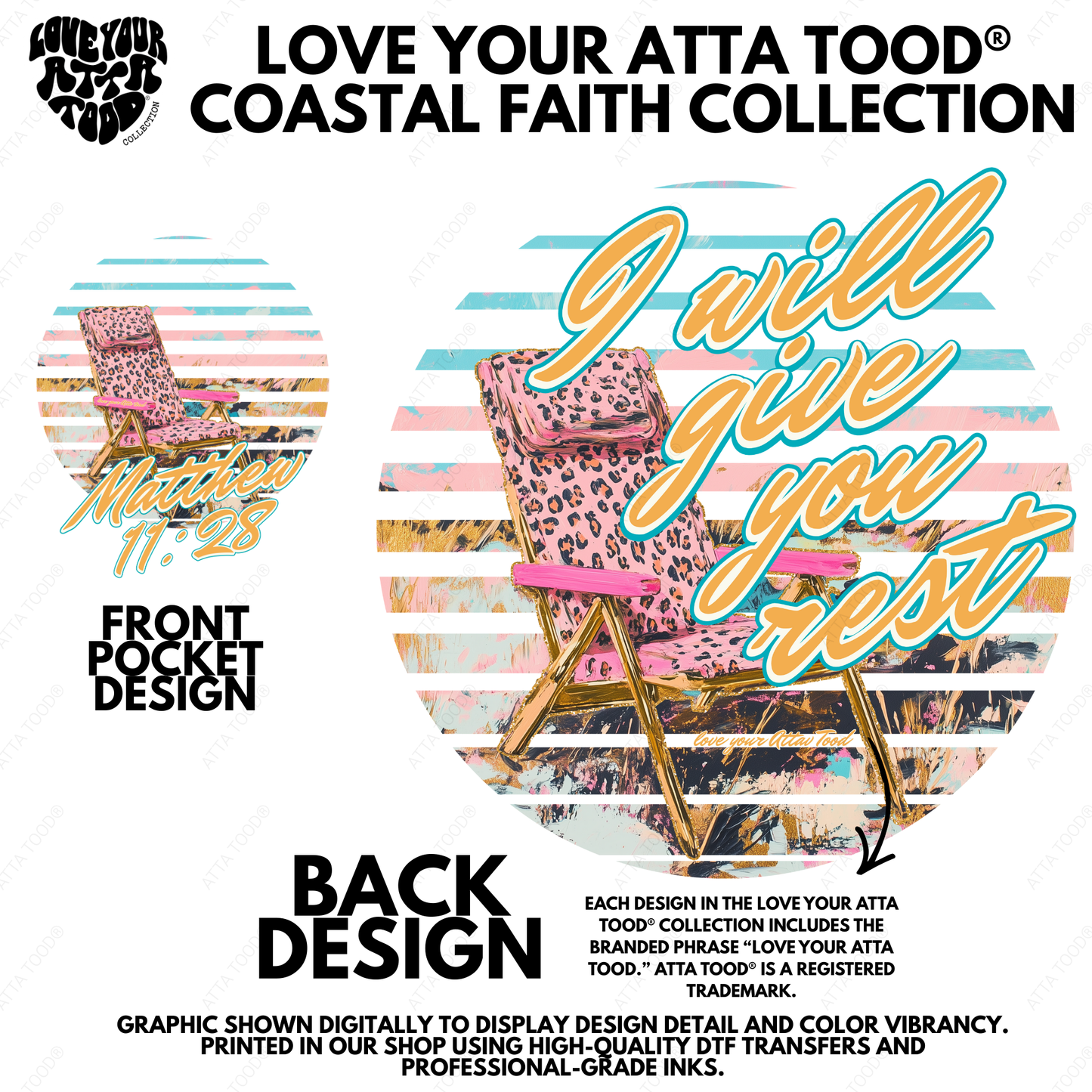 Matt. 11:28 Coastal Beach Chair Faith Graphic Tee | ATTA TOOD
