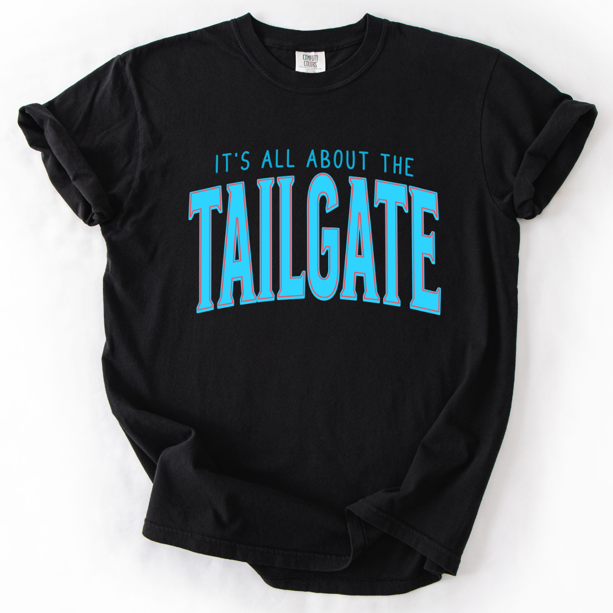 It's All About The Tailgate Black Unisex Graphic T-Shirt | ATTA TOOD®