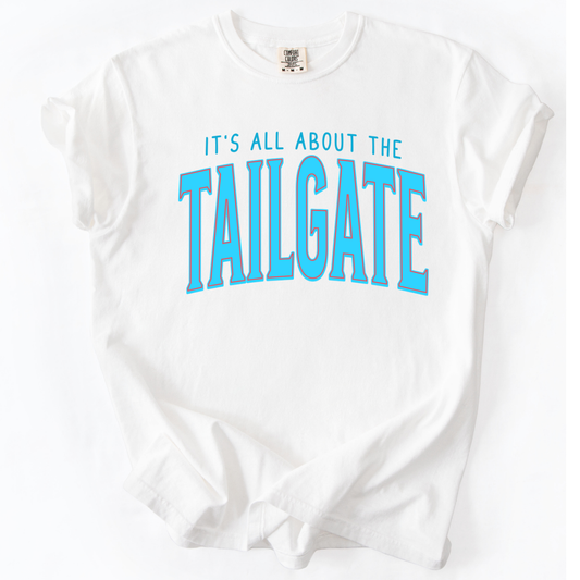 It's All About The Tailgate White Unisex Graphic T-Shirt | ATTA TOOD®