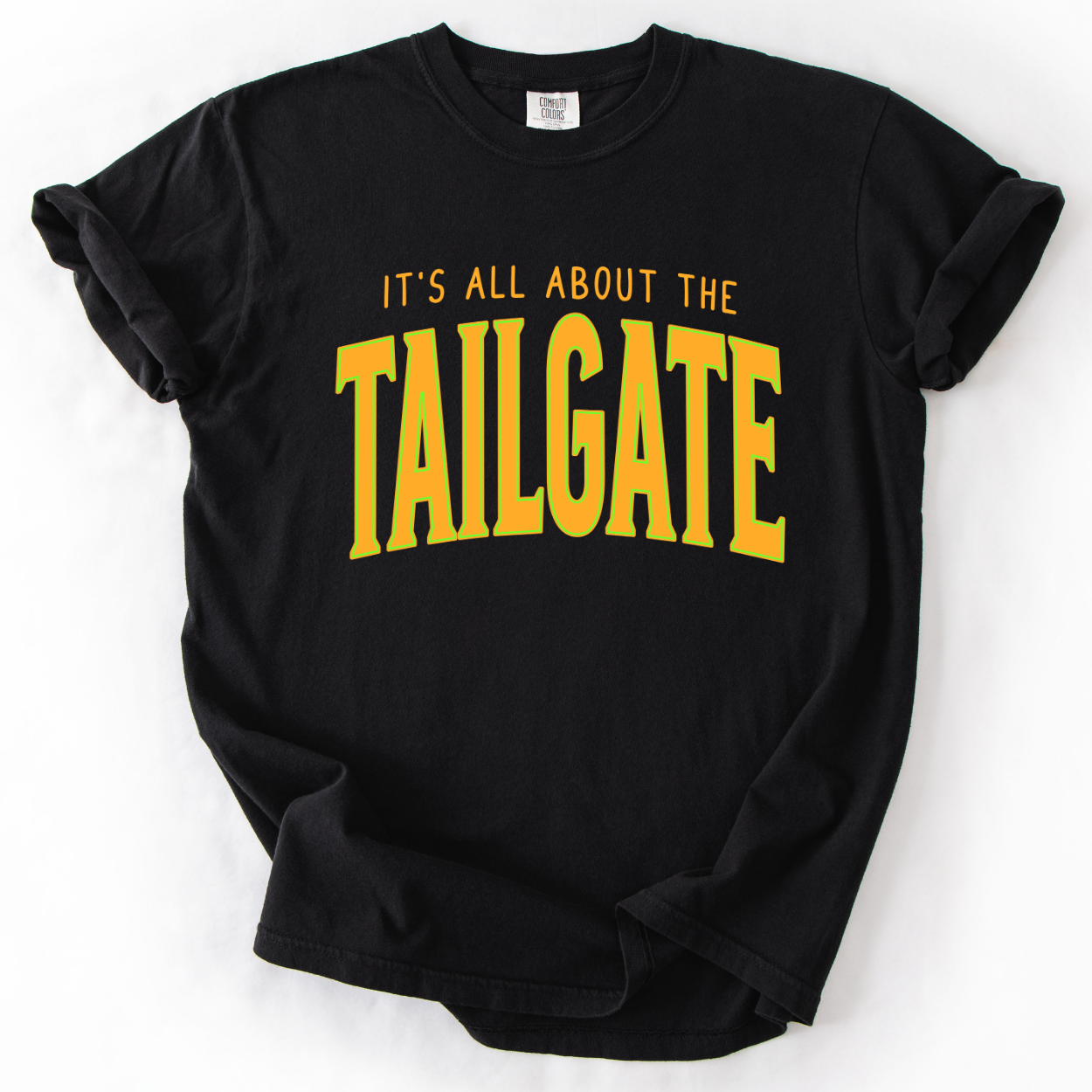 It's All About The Tailgate Black Unisex Graphic T-Shirt | ATTA TOOD®