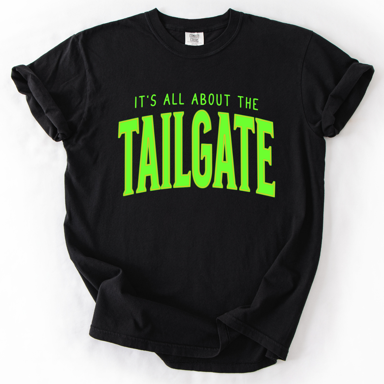 It's All About The Tailgate Black Unisex Graphic T-Shirt | ATTA TOOD®