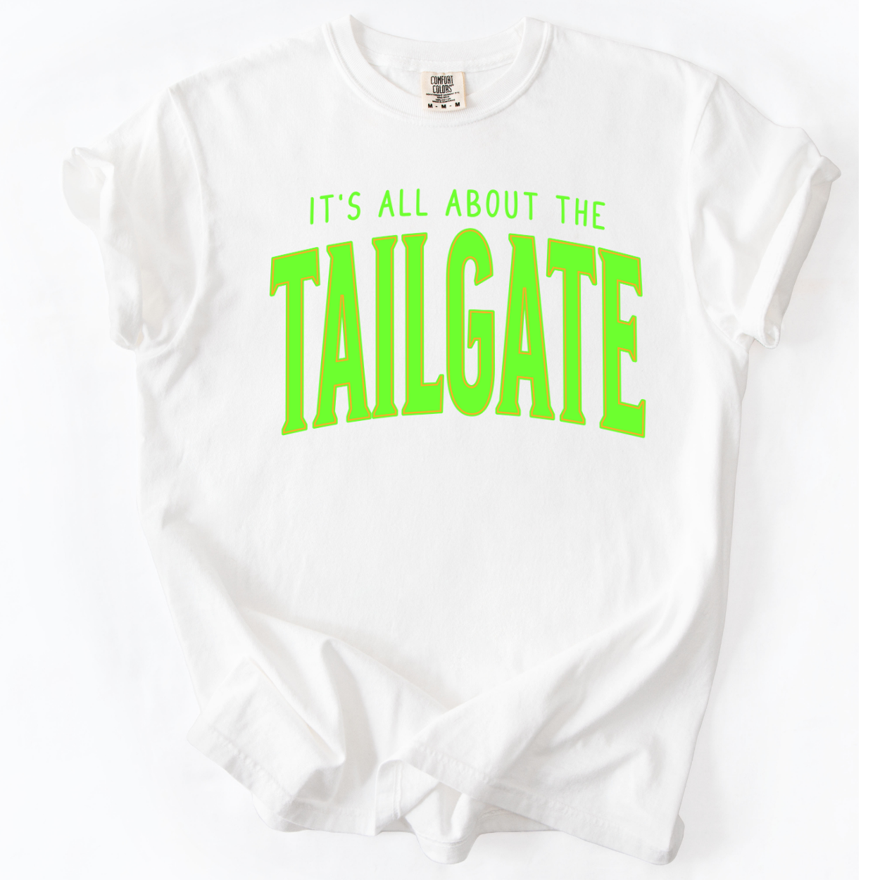 It's All About The Tailgate White Unisex Graphic T-Shirt | ATTA TOOD®