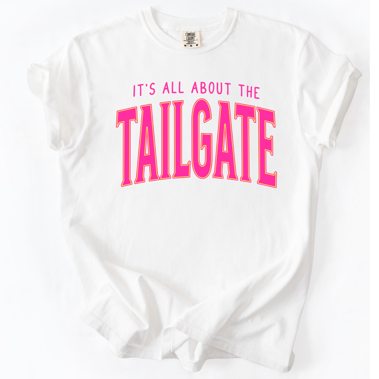 It's All About The Tailgate White Unisex Graphic T-Shirt | ATTA TOOD®