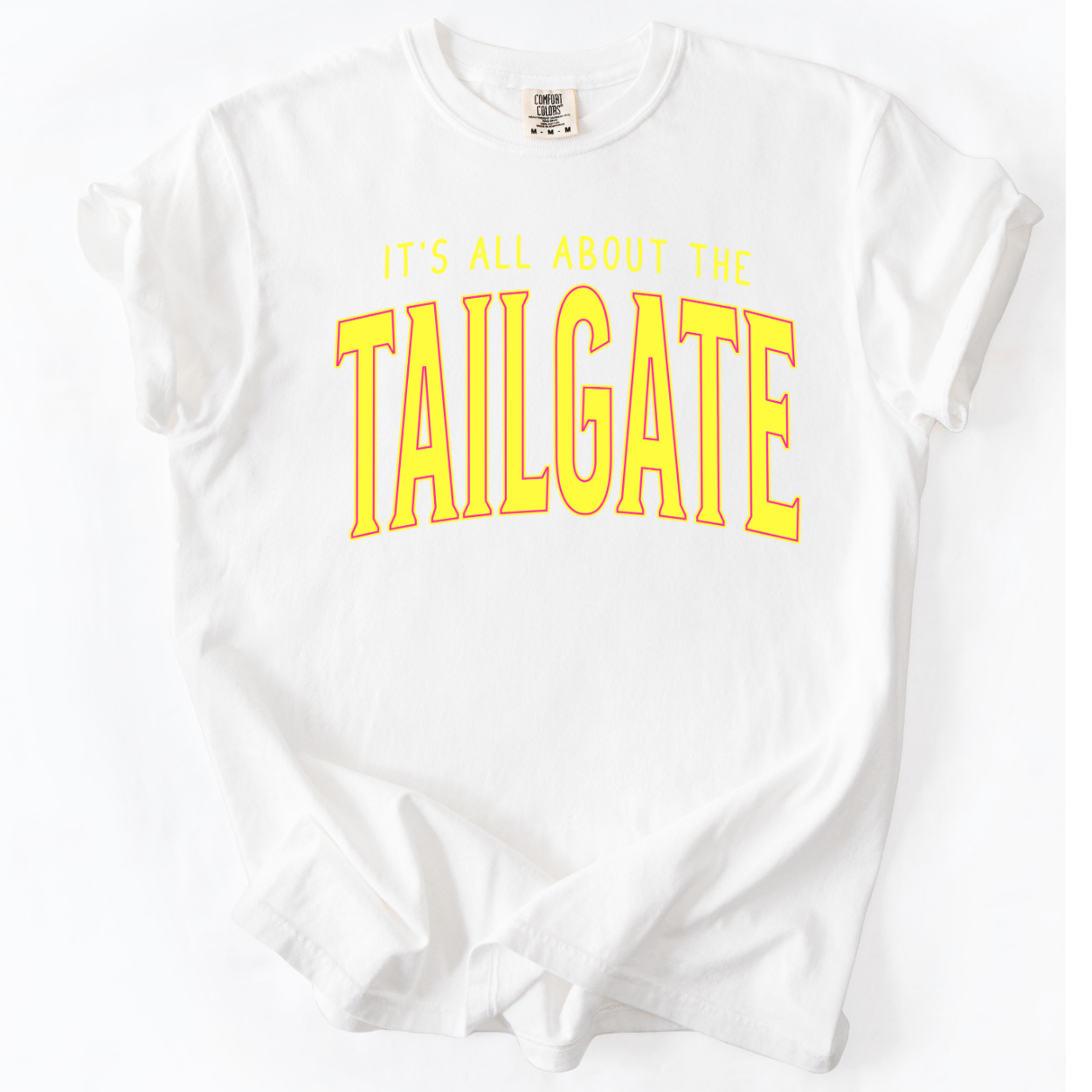 It's All About The Tailgate White Unisex Graphic T-Shirt | ATTA TOOD®