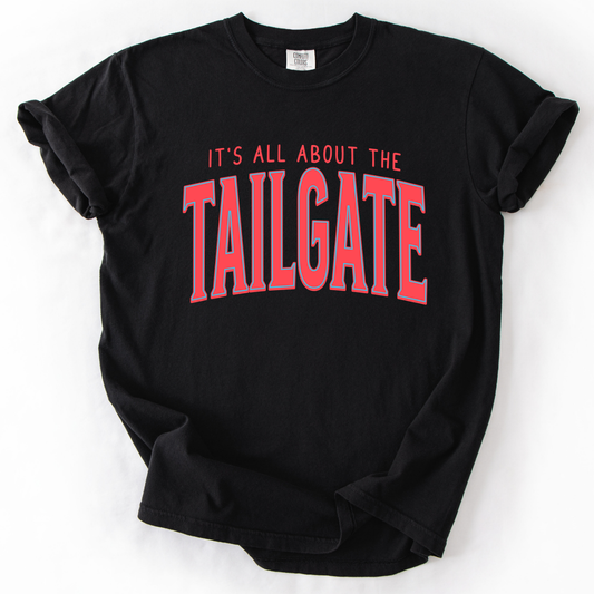 It's All About The Tailgate Black Unisex Graphic T-Shirt | ATTA TOOD®