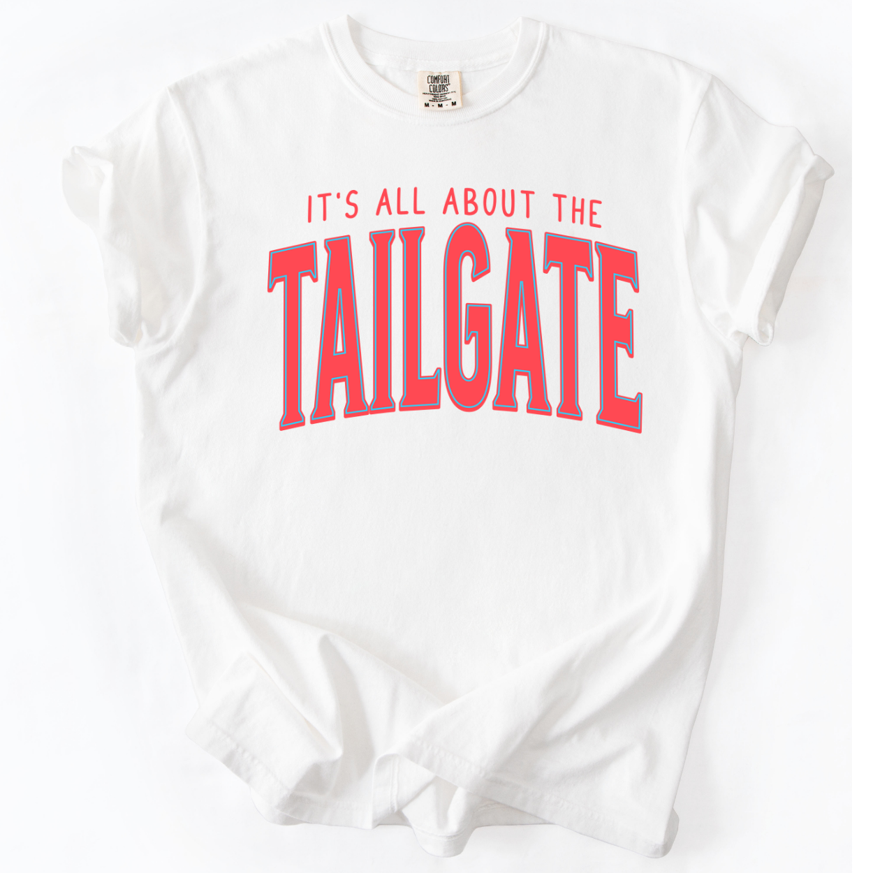 It's All About The Tailgate White Unisex Graphic T-Shirt | ATTA TOOD®