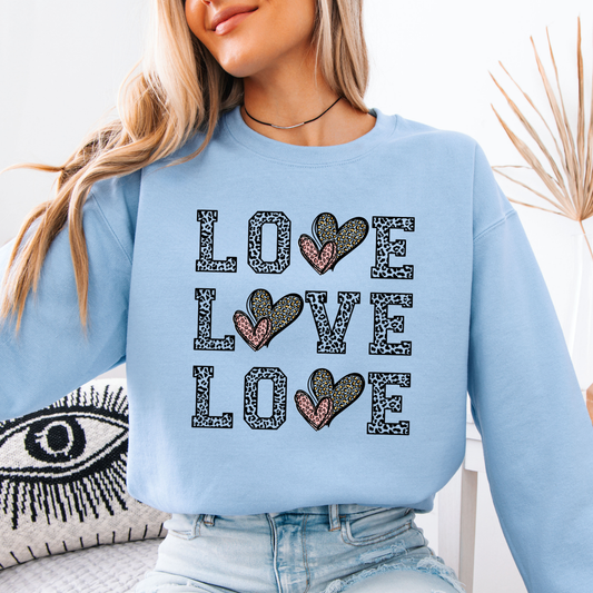 Valetine's Day love leopard print women's sweatshirt
