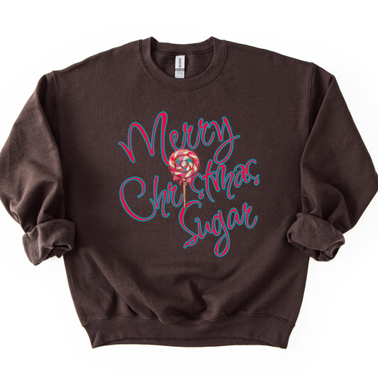 Merry Christmas Sugar Holiday Candy Graphic Sweatshirt