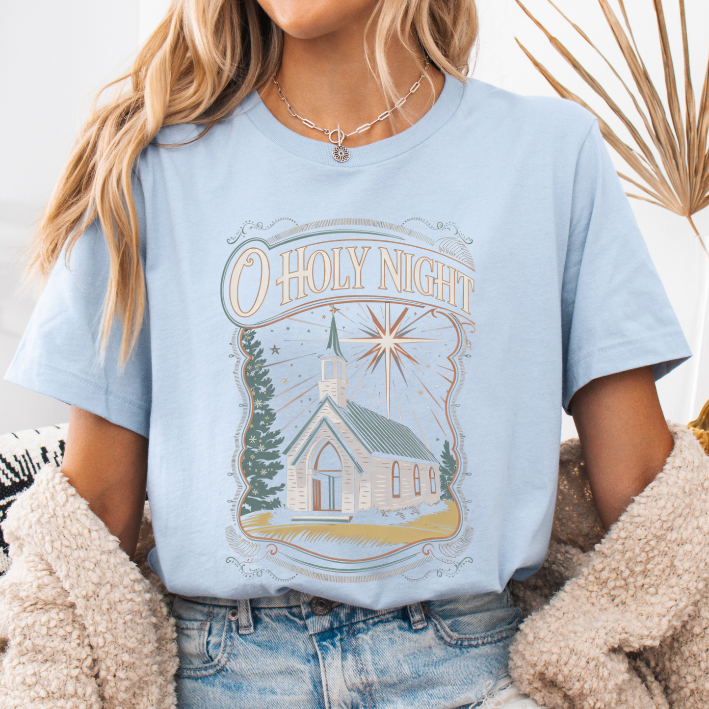 O Holy Night Christmas Church Graphic T-Shirt | ATTA TOOD®