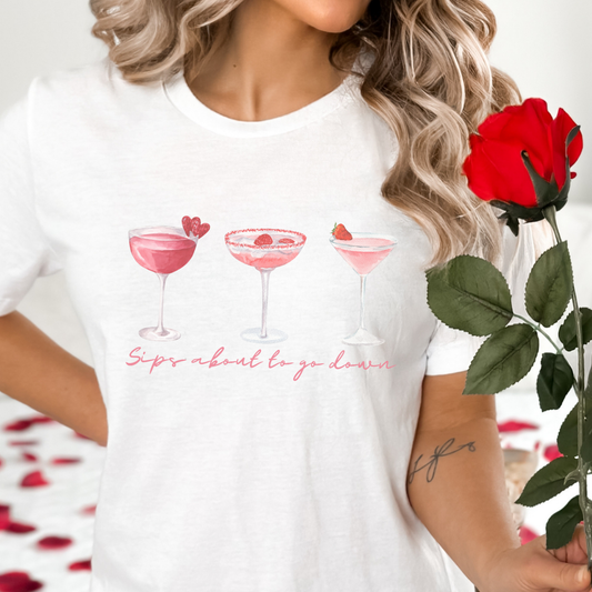Valentine cocktails, women's graphic t-shirt, Martini glasses