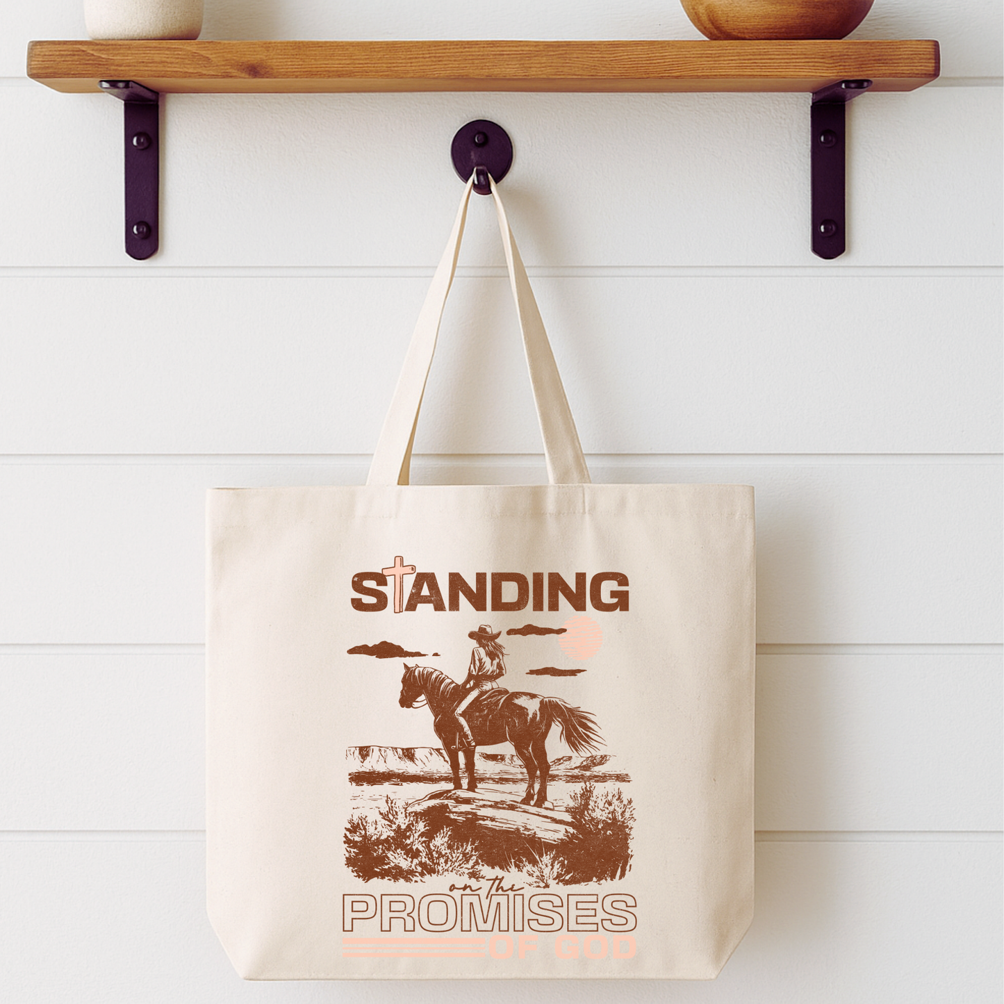 Cowgirl Western Canvas Tote Bag | Faithbased | ATTA TOOD®