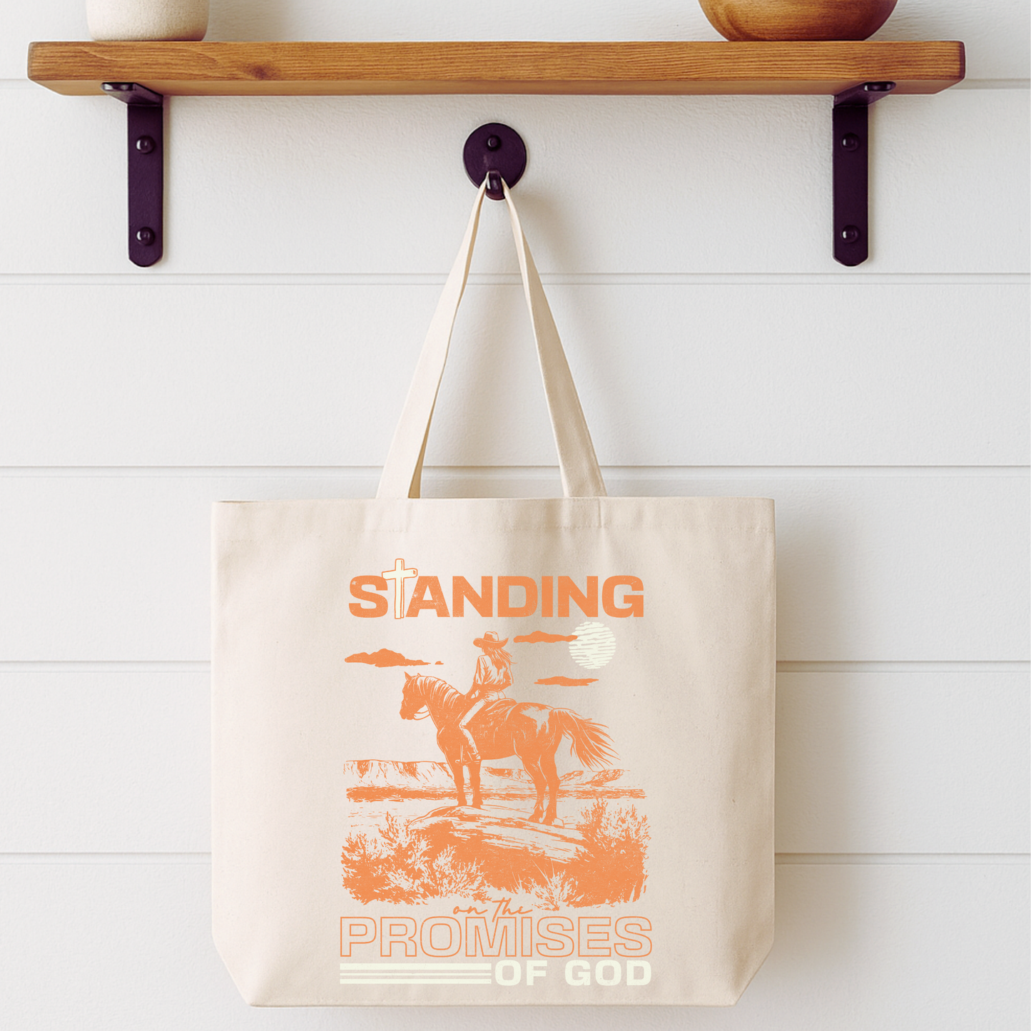 Cowgirl Western Canvas Tote Bag | Faithbased | ATTA TOOD®