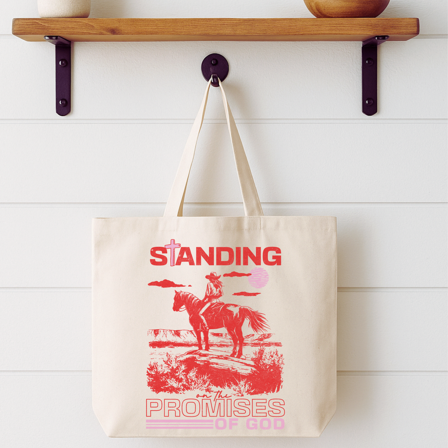 Cowgirl Western Canvas Tote Bag | Faithbased | ATTA TOOD®