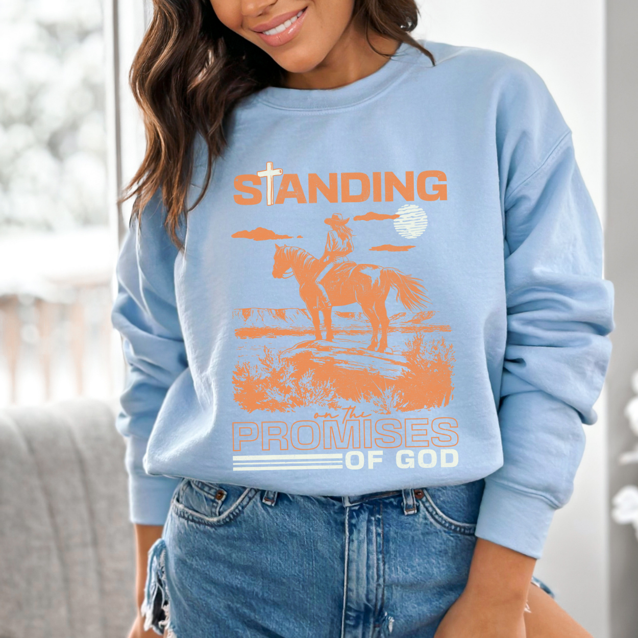 Promises of God Cowgirl Christian Graphic Sweatshirt | ATTA TOOD®