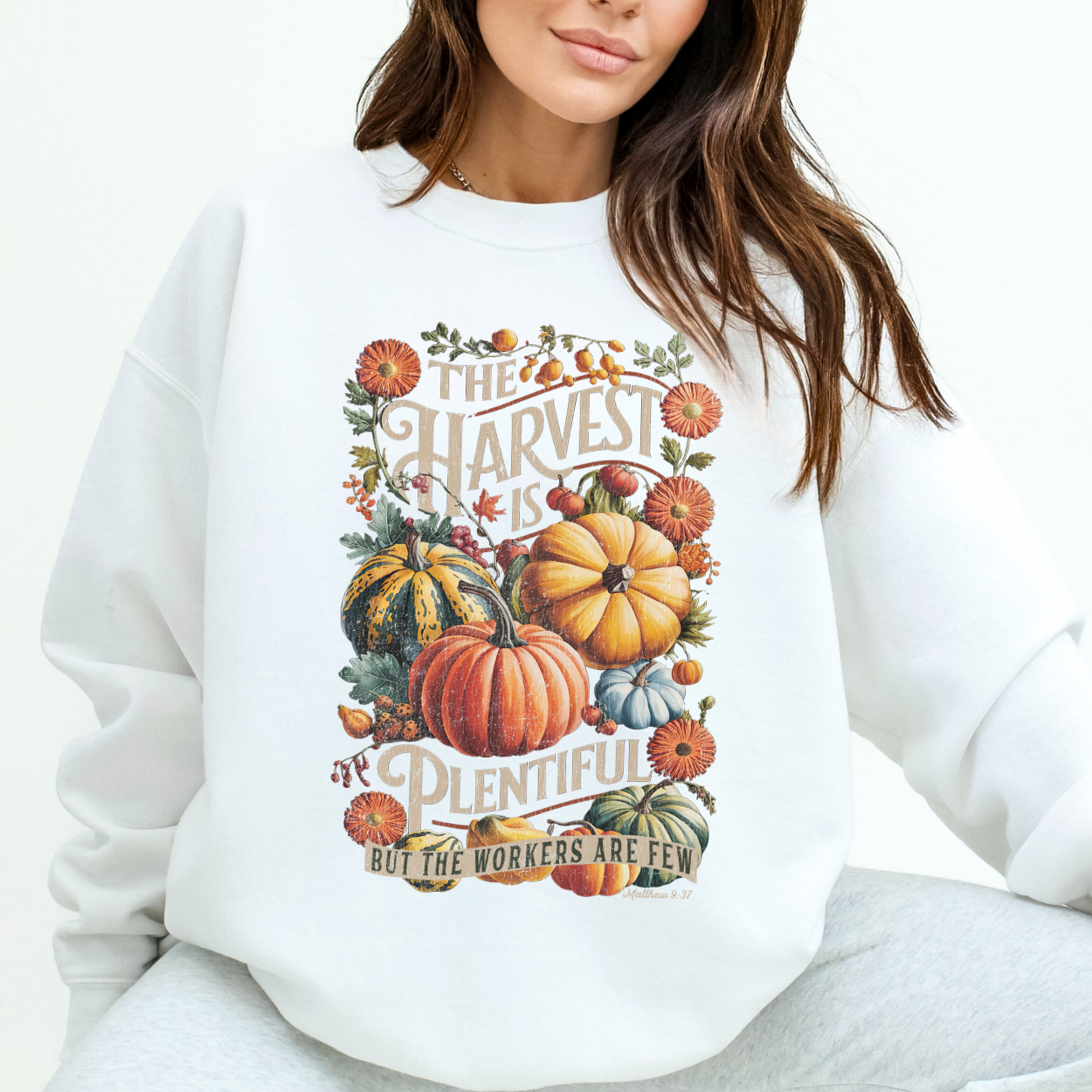 Plentiful Harvest Christian Fall Graphic Sweatshirt | ATTA TOOD®