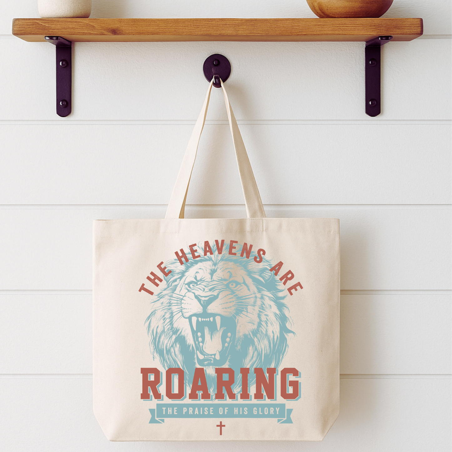 The Heaven's Are Roaring Lion Tote Bag | Faithbased | ATTA TOOD®