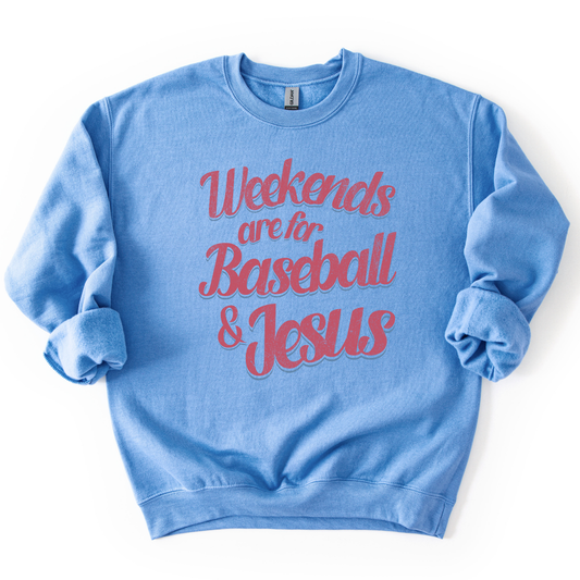 Funny Baseball Faith Graphic Sweatshirt | Team Spirit Wear