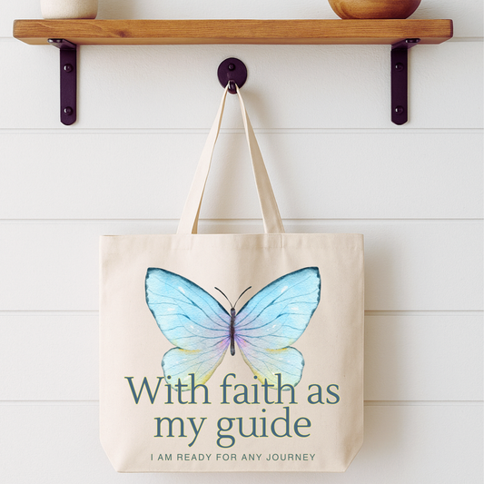 With Faith As My Guide Tote Bag | Faithbased | ATTA TOOD®
