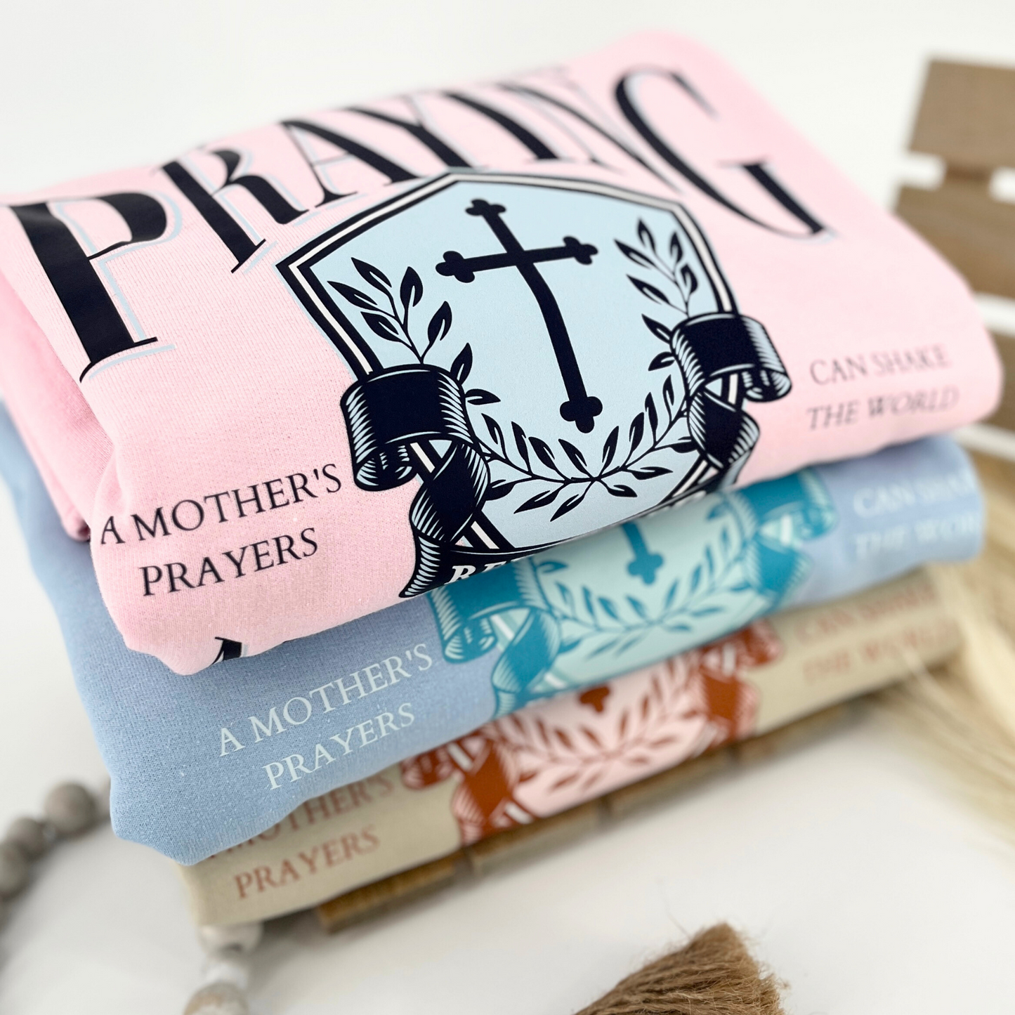 Personalized Praying Moms Club Sand Sweatshirt - additional names available
