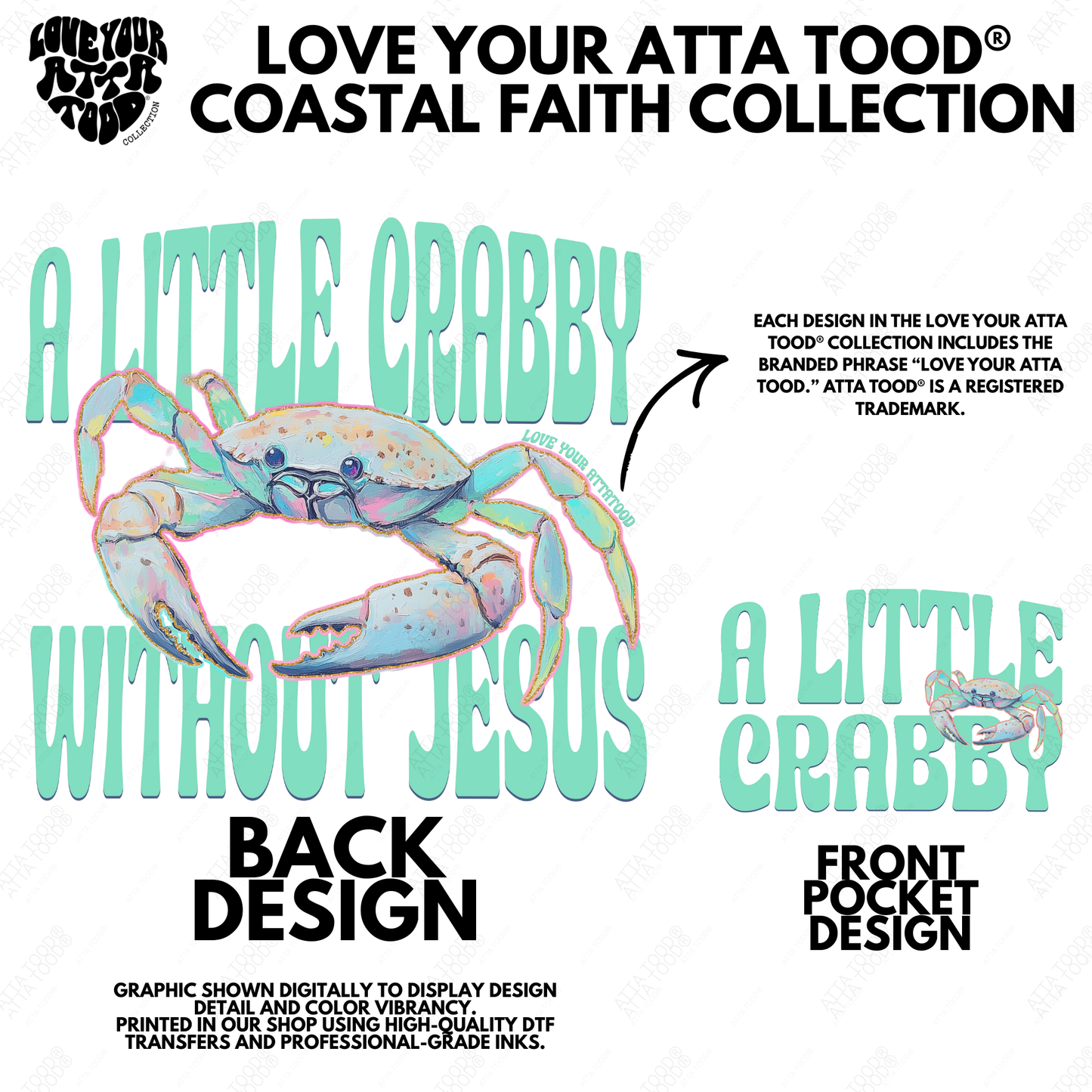 Beach Crab Christian Graphic Sweatshirt | Faith | Coastal