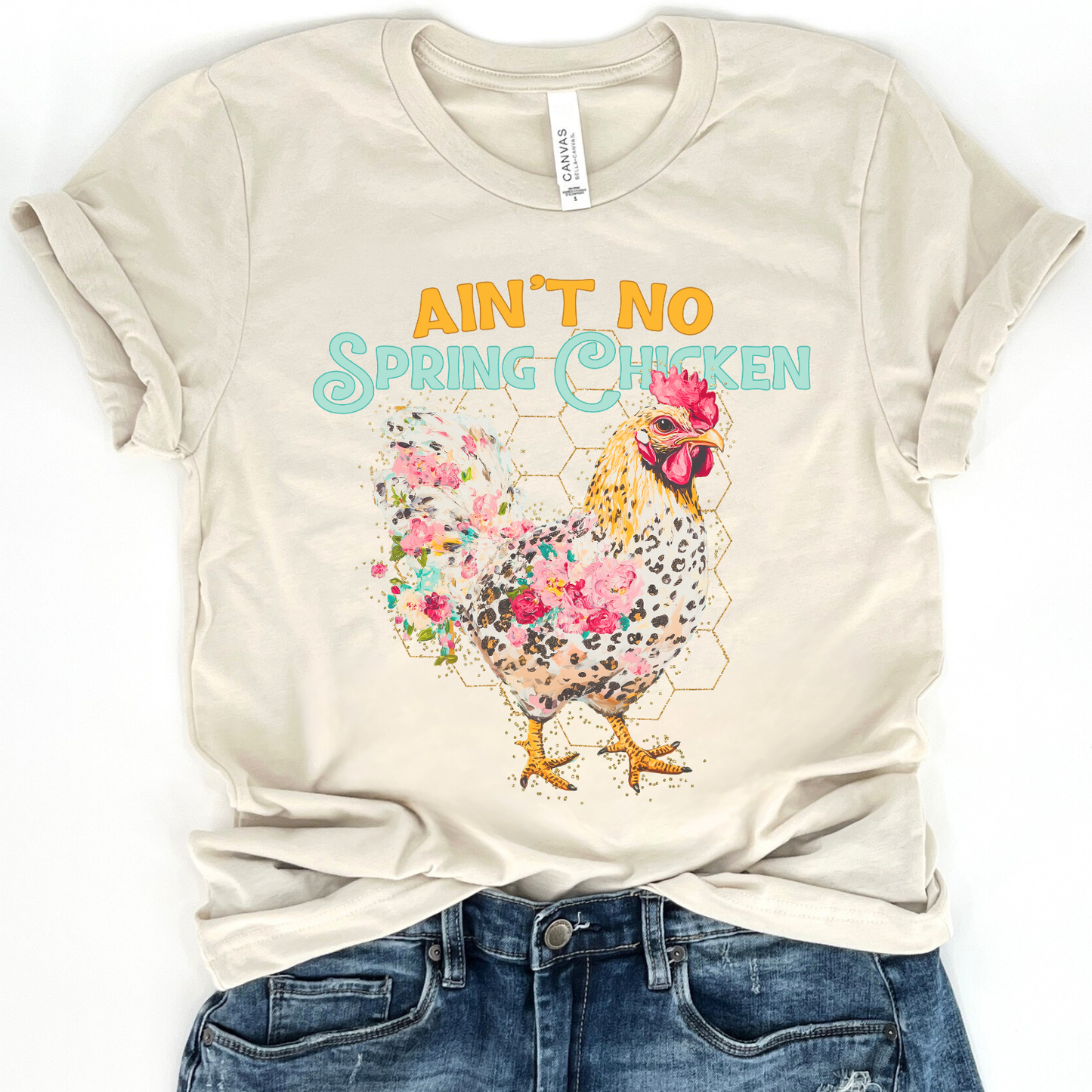 No Spring Chicken Funny Country Farm Graphic Tee