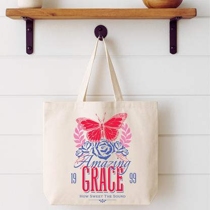 Canvas tote bag | Amazing Grace Faithbased Shopping Bag